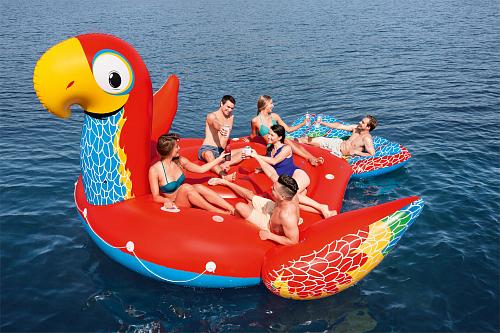 Надувной плавучий остров Гигантский попугай 500 см x 327 см 43227