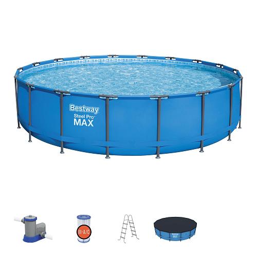 Каркасный круглый бассейн 549х122 см, 23062 л, полный комплект, Steel Pro Max Bestway, арт. 56462